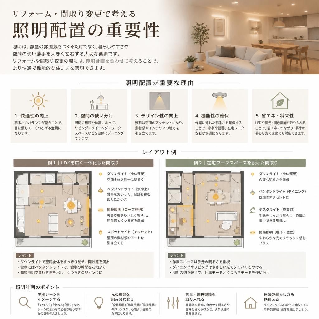 間取り変更と照明の関係