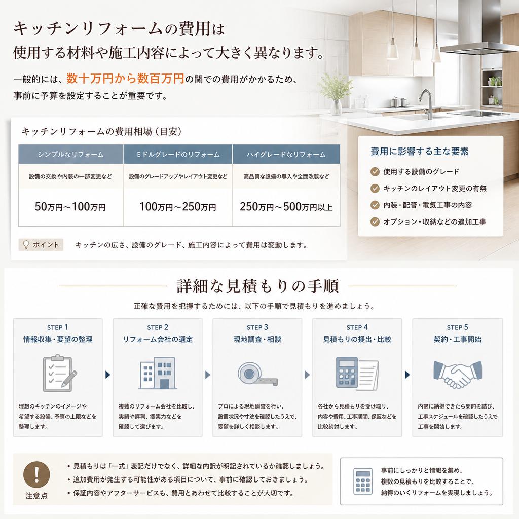 2. キッチンリフォームの費用の概観