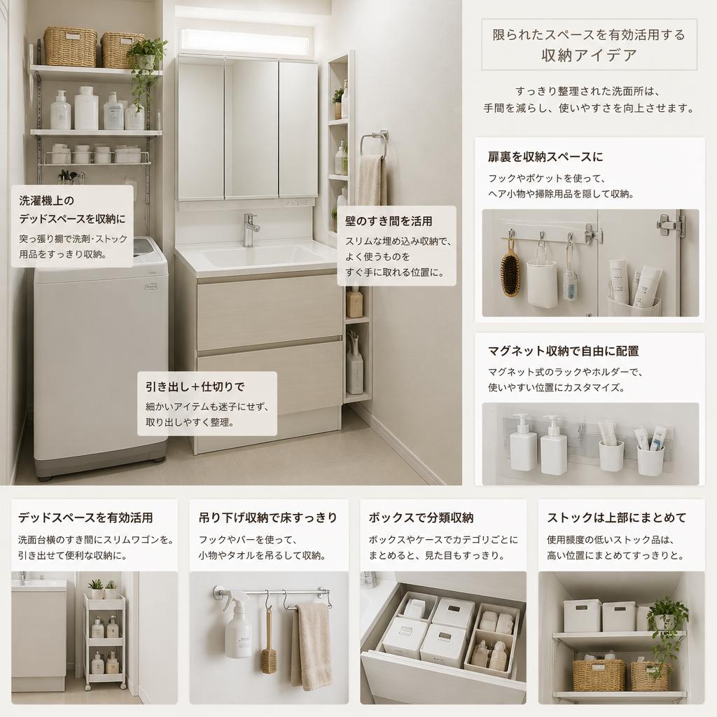 収納力のある洗面所
