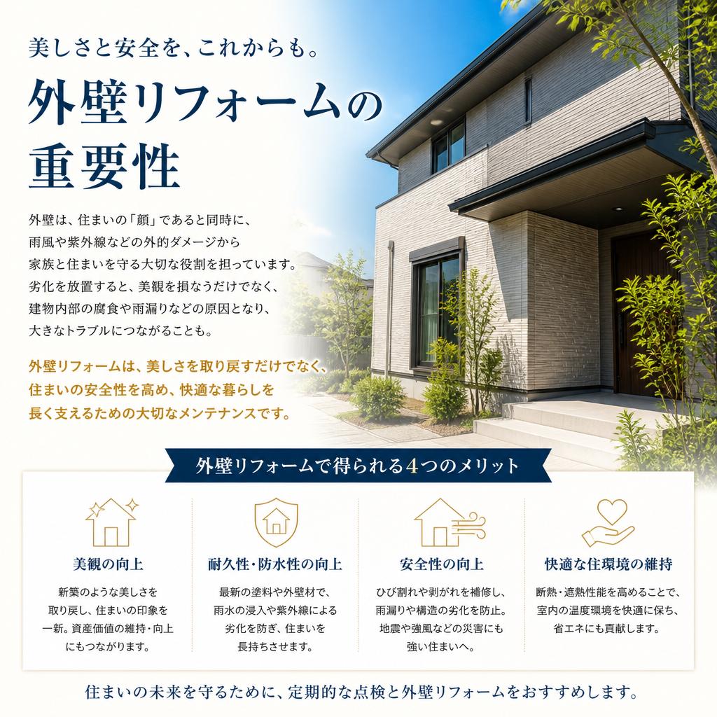 外壁リフォームで安全性をアップ
